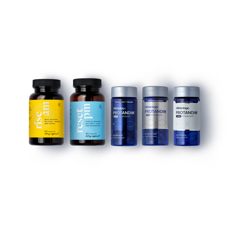 Rise AM & Reset PM dietary supplement and Protandim synergizers
