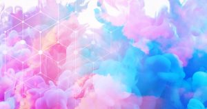 Pink, Orange and Blue Ink Cloud
