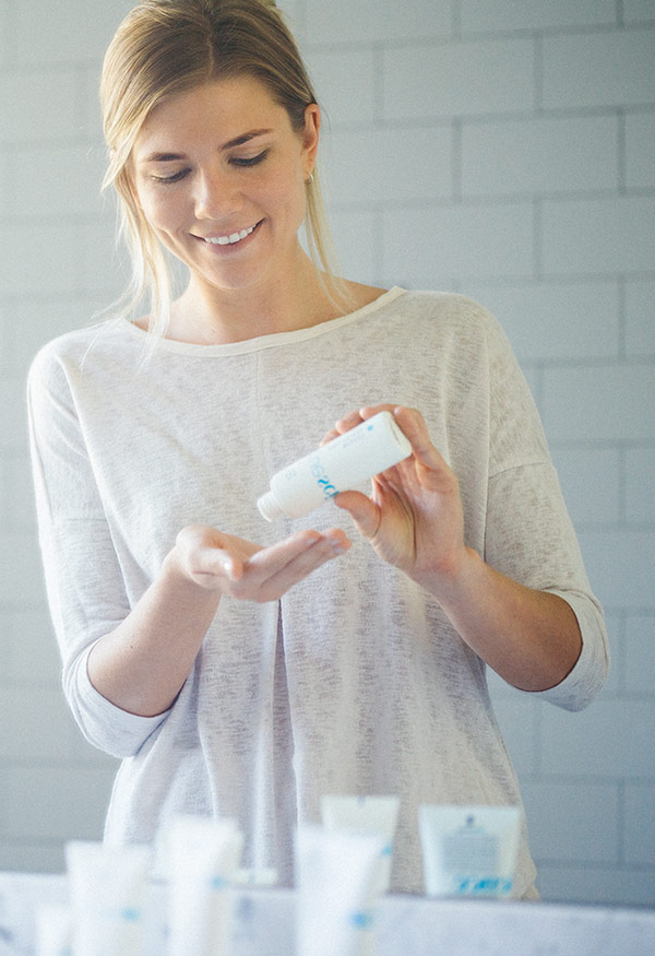 Woman taking care of her skin