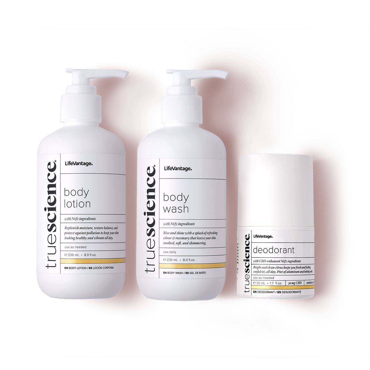 TrueScience Body Care System Containers