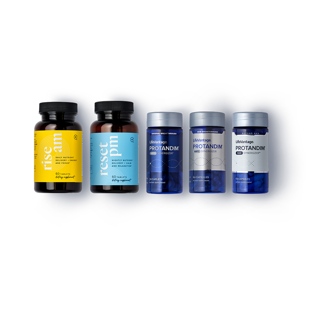 LifeVantage® Rise AM™ & Reset PM™ System + Protandim® Tri-Synergizer Stack